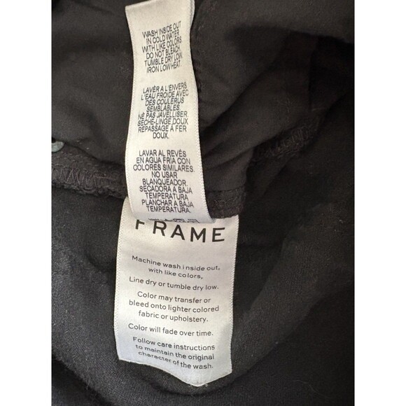 Frame Le High Skinny Jeans Women's Size 25 Black Stretch Raw Edge Waist and Hem - Picture 5 of 13